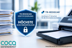 Cocq Datendienst erreicht höchste Schutzbedarfsklasse bei der Zertifizierung nach TR-RESISCAN