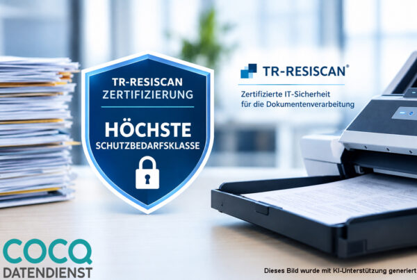 Cocq Datendienst erreicht höchste Schutzbedarfsklasse bei der Zertifizierung nach TR-RESISCAN